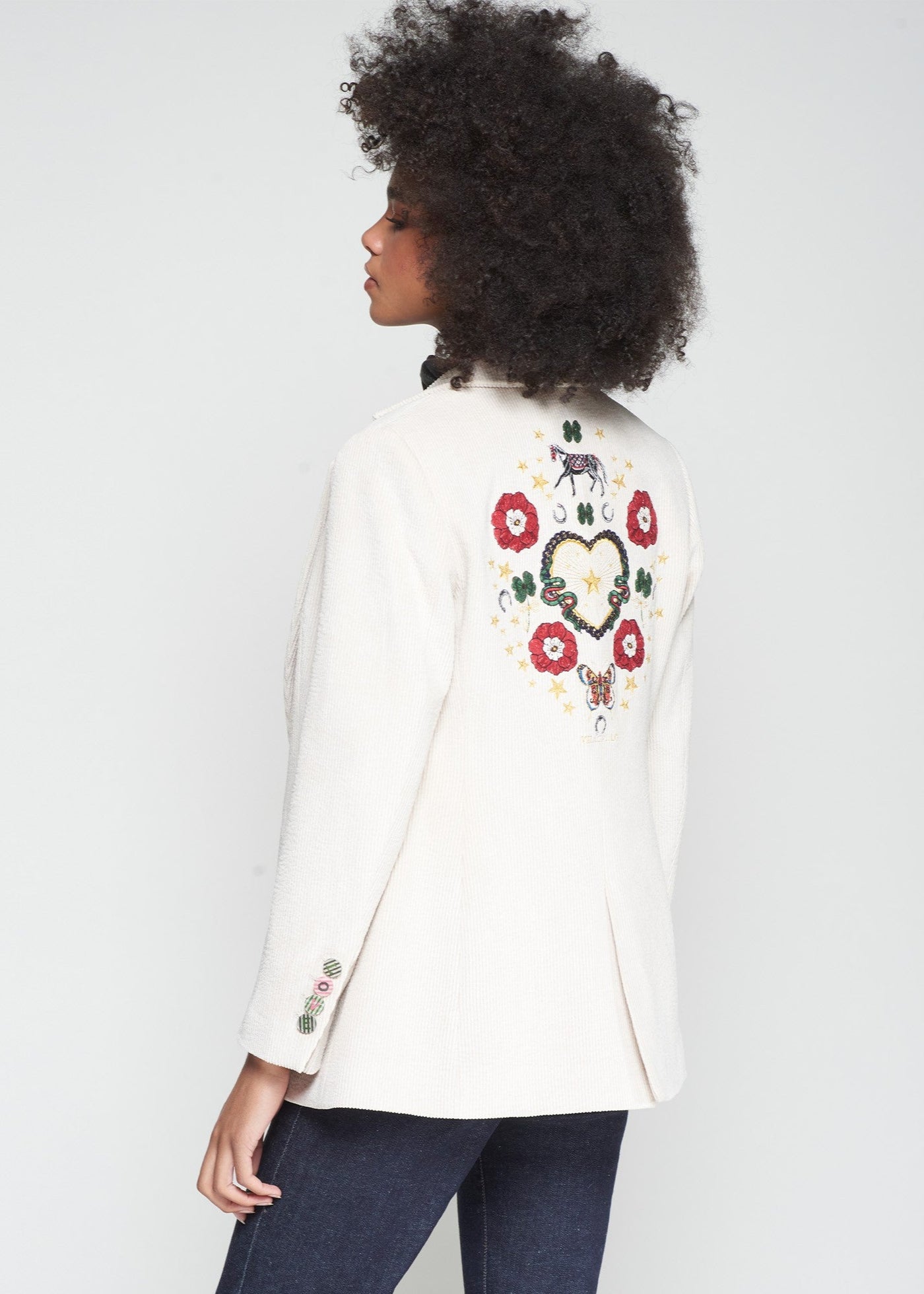 Vilagallo Rock Emb Blazer Ivory