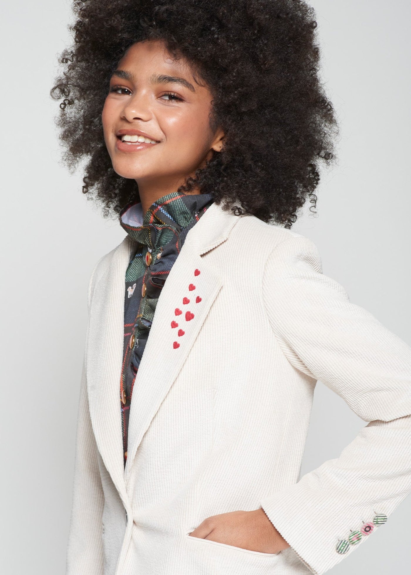 Vilagallo Rock Emb Blazer Ivory