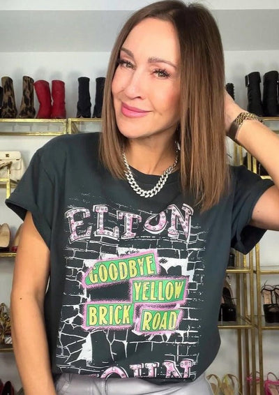 DayDreamer Elton John “Goodbye” Tee - Vintage Black