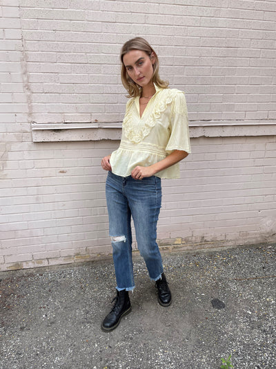 Zadig & Voltaire Tonelo Tomboy Cotton Blouse-Yellow