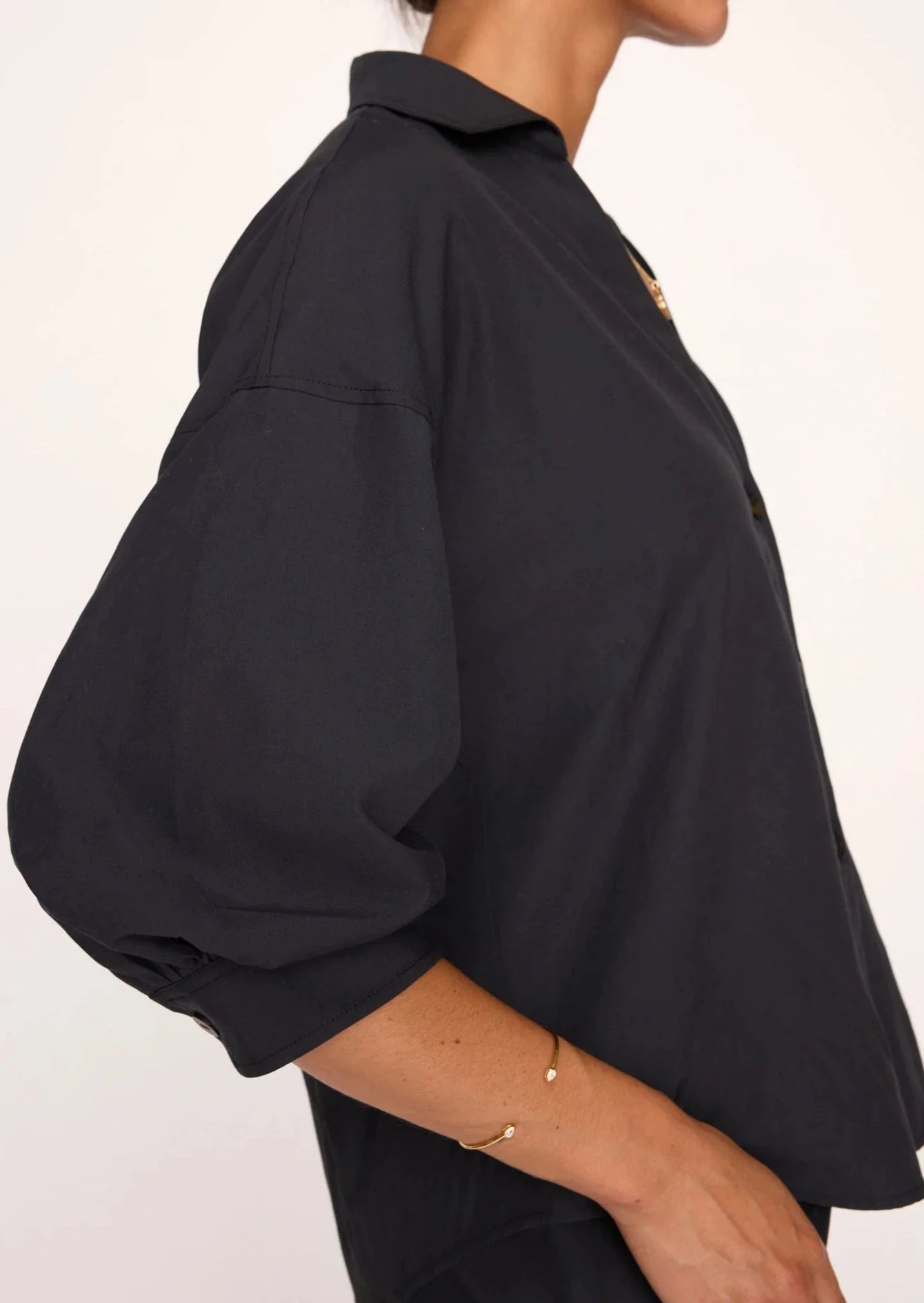 Brochu Walker Kate Pouf Sleeve Shirt - Black