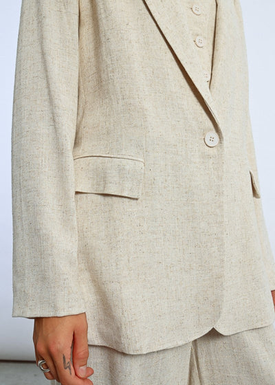 Molly Bracken Essential Linen Blazer Beige