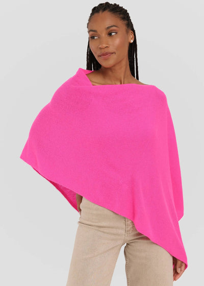 Alashan Cashmere Poncho Tickled Pink