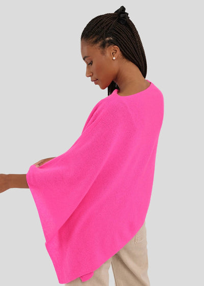 Alashan Cashmere Poncho Tickled Pink