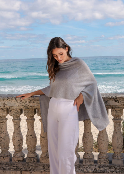 Alashan Cashmere Poncho Harbor
