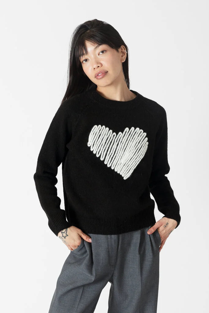 Lyla & Luxe Eco Sweater W/ Squiggle Heart