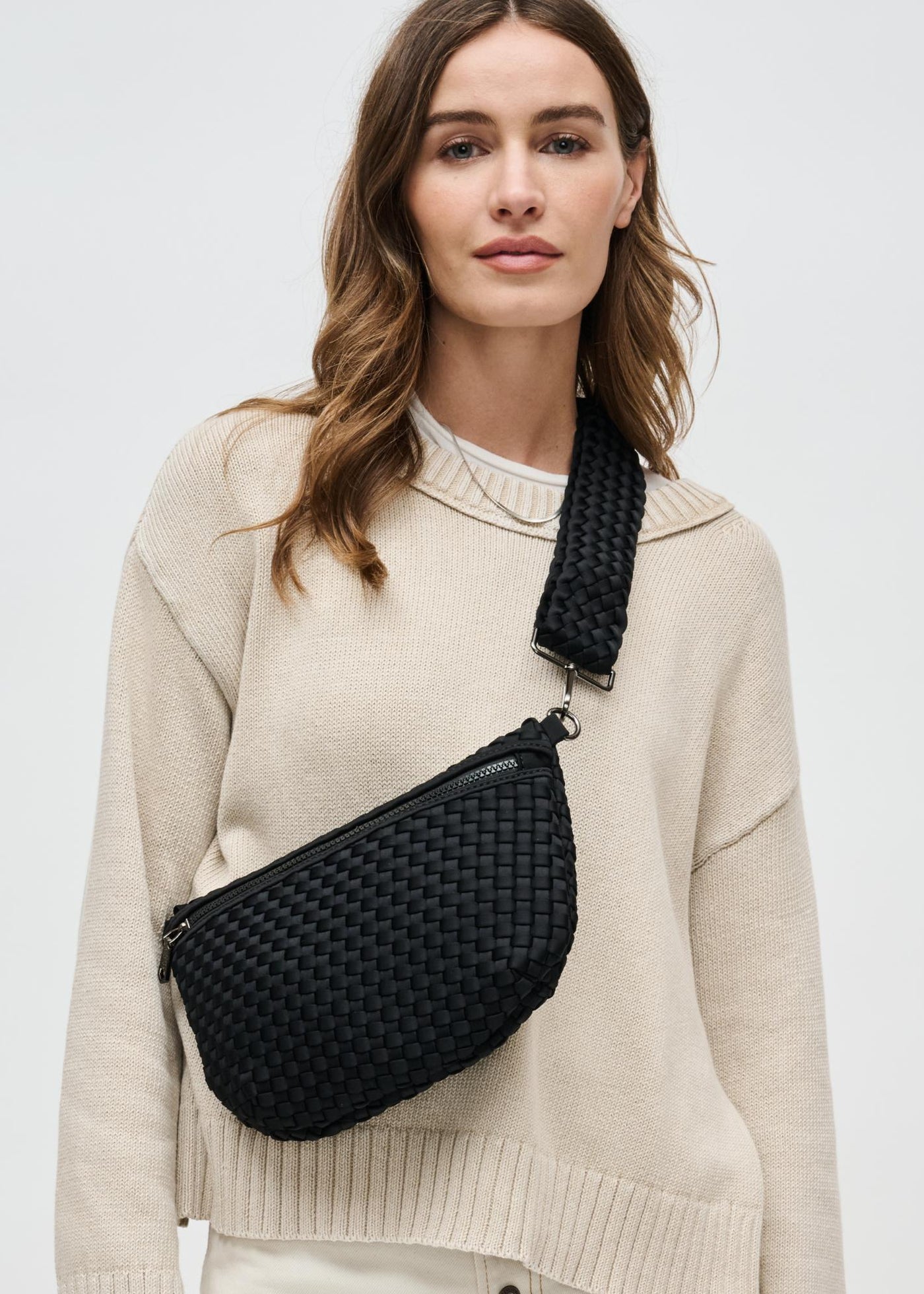 Sol & Selene Ethereal Woven Belt Bag Black
