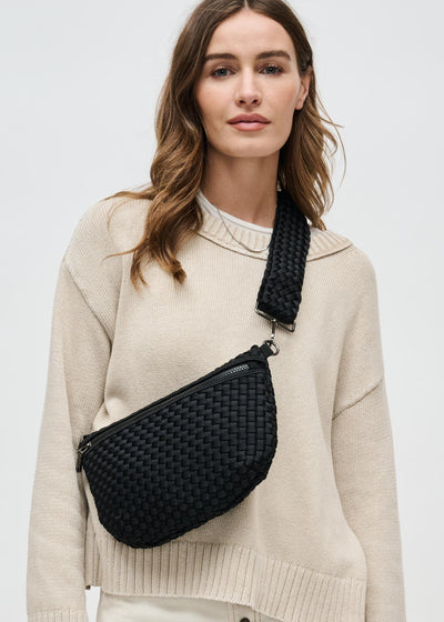 Sol & Selene Ethereal Woven Belt Bag Black