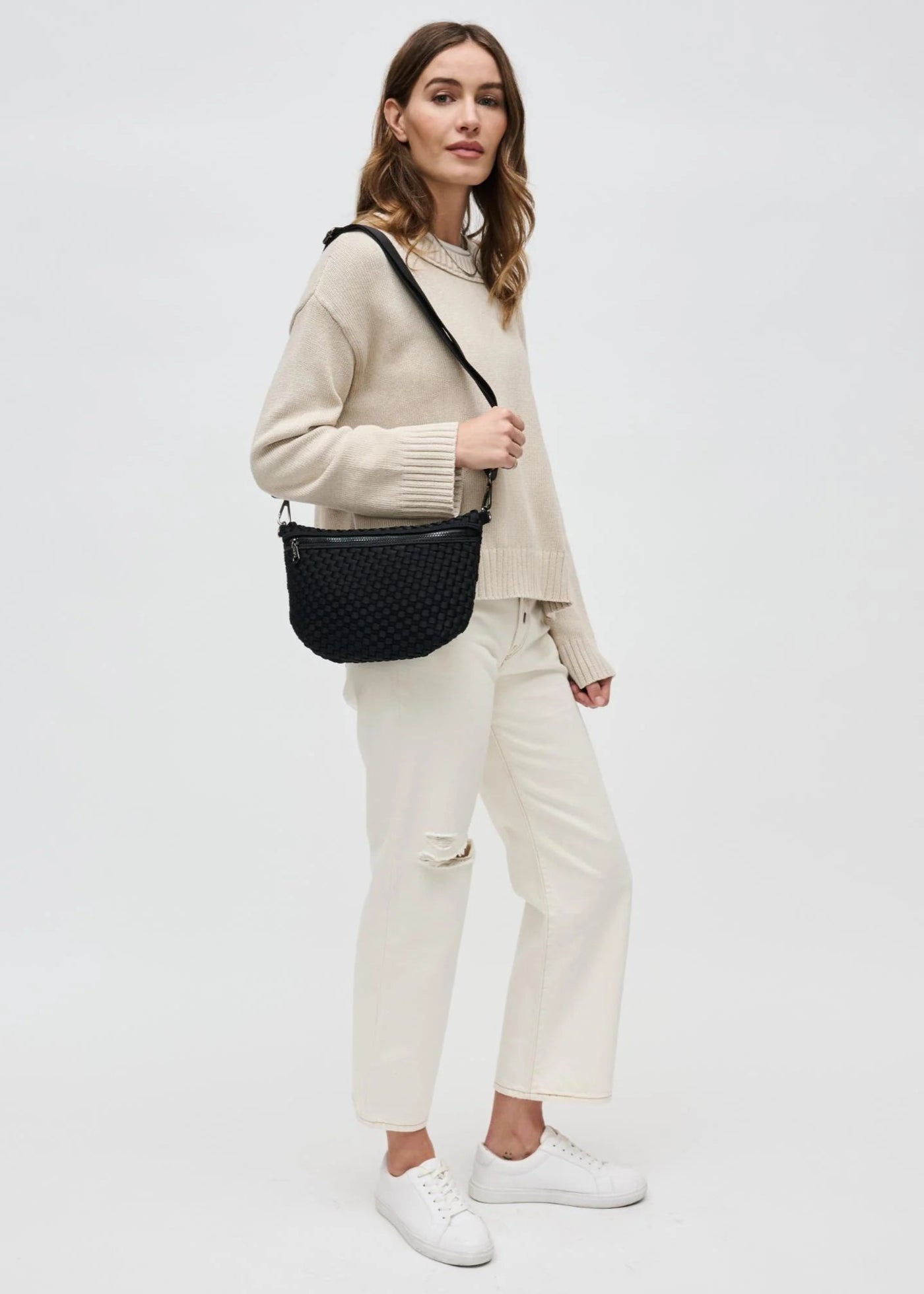 Sol & Selene Ethereal Woven Belt Bag Black