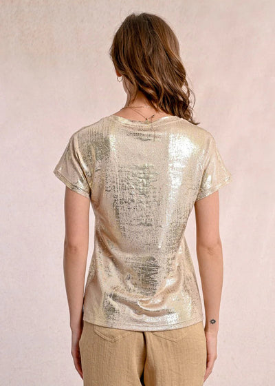 Molly Bracken Metallic T-shirt Golden Beige