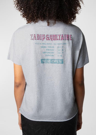 Zadig & Voltaire Tommer Concert Cheetah Tee Grey