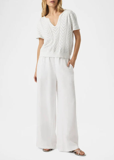 Splendid Sabrina Pointelle Sweater White
