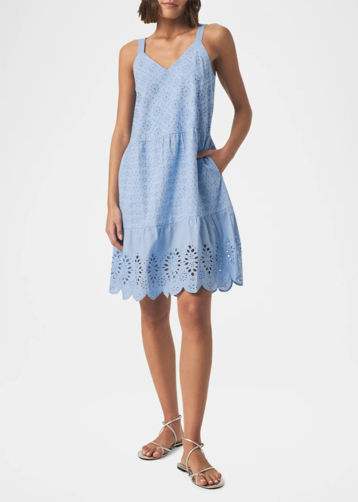 Splendid Napa Eyelet Dress Steel Blue