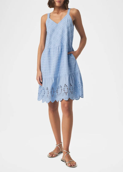 Splendid Napa Eyelet Dress Steel Blue