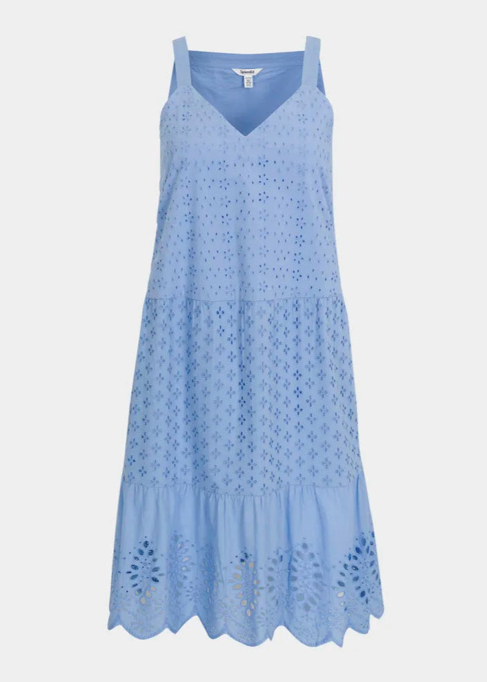 Splendid Napa Eyelet Dress Steel Blue