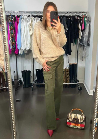 Molly Bracken Boat Neck Knit Sweater - Beige