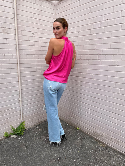 The Pink Door High Neck Top -Pink