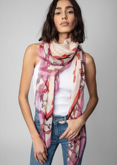 Zadig & Voltaire Kerry Kiss Modal Scarf - Flash Pink