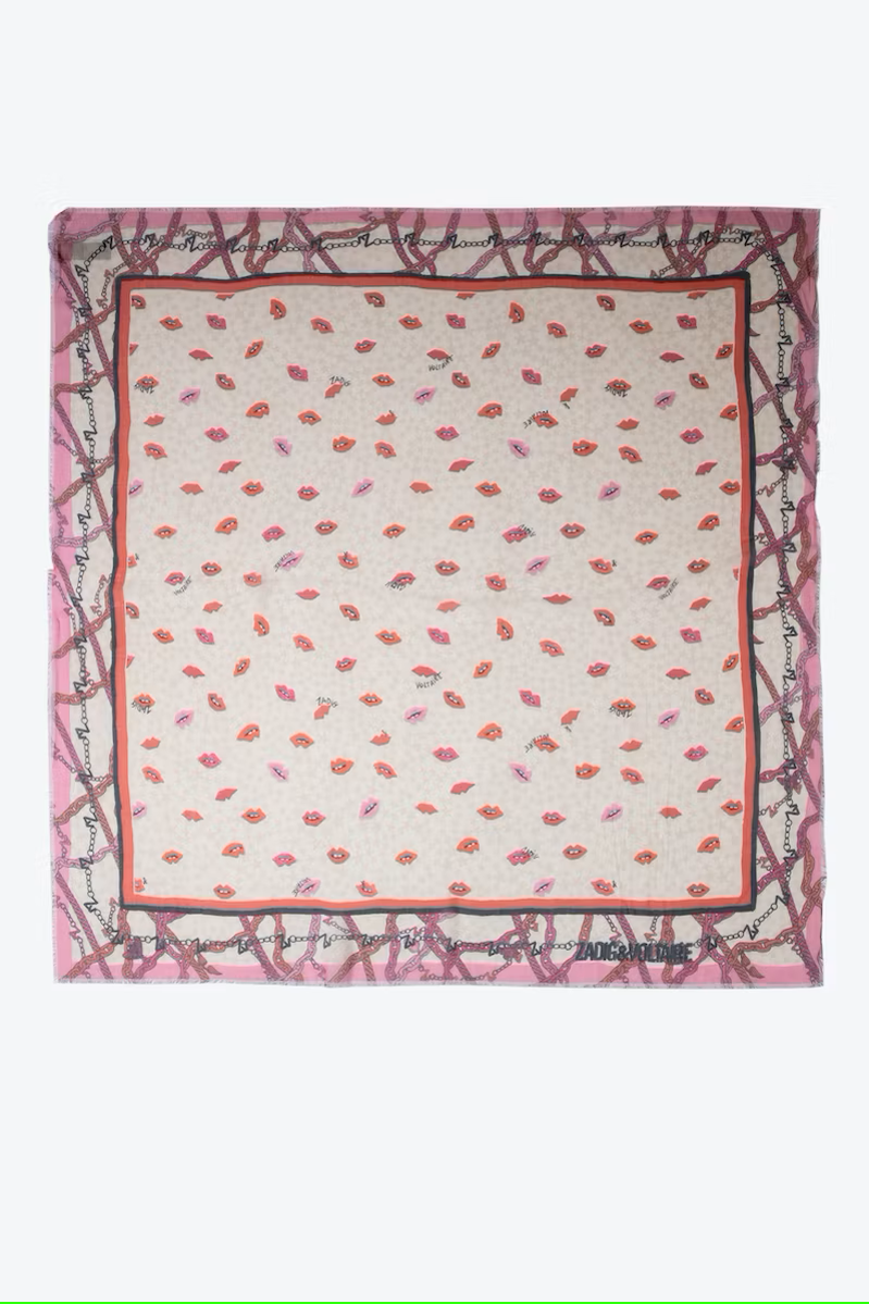 Zadig & Voltaire Kerry Kiss Modal Scarf - Flash Pink
