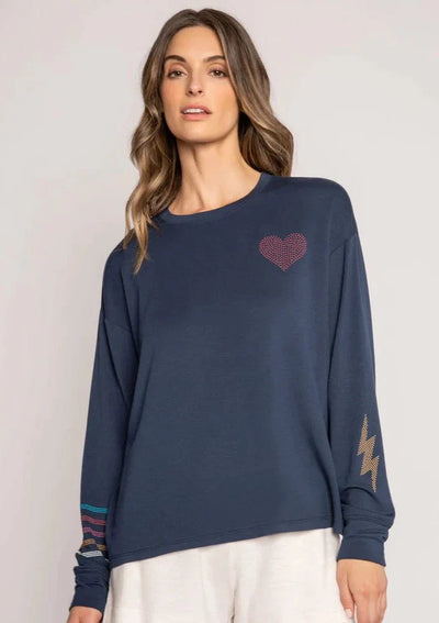 PJ Salvage Stoney State Of Mind L/S Top - Navy