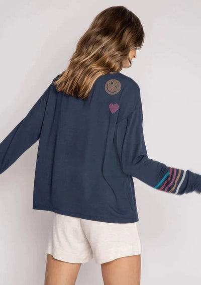 PJ Salvage Stoney State Of Mind L/S Top - Navy