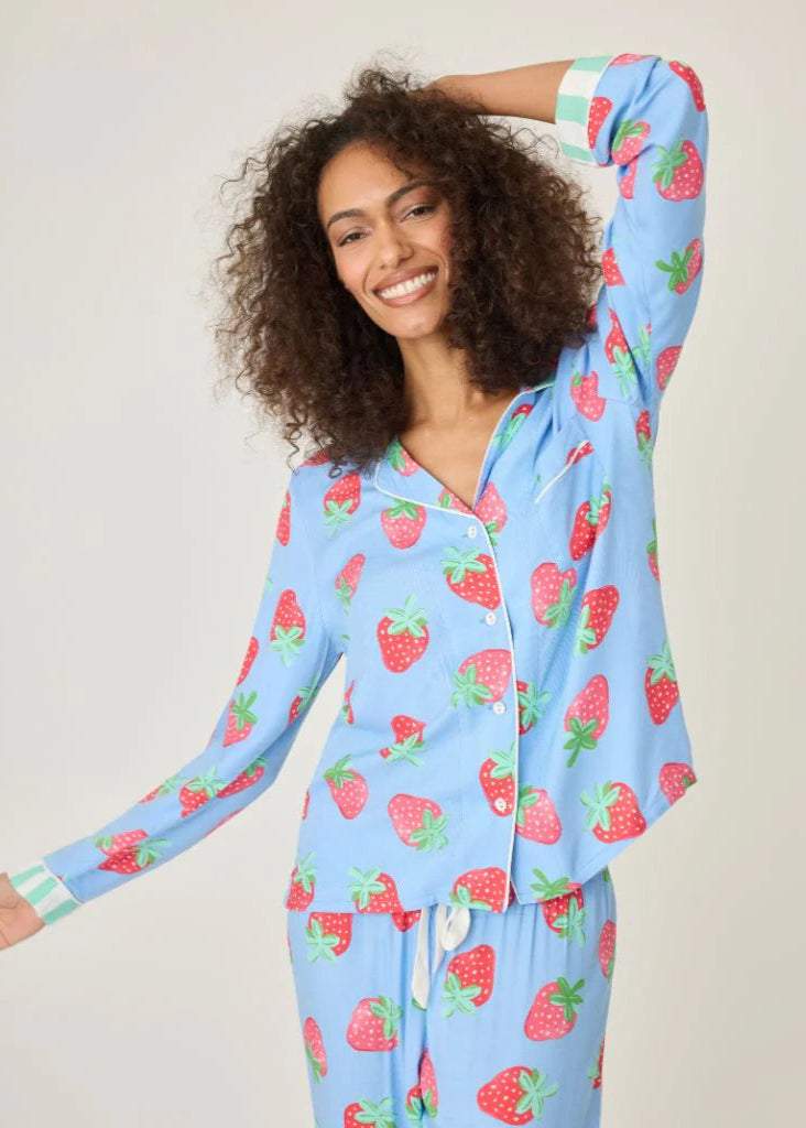 Pj Salvage Farmers Market Strawberry Set Bright Blue
