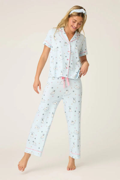PJ Salvage Paws and Breathe PJ Set Blue Mist