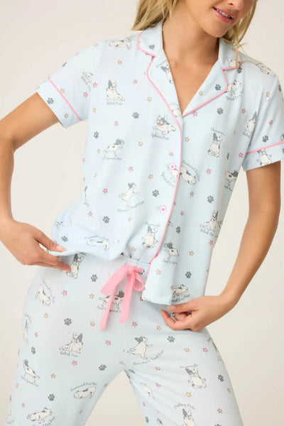 PJ Salvage Paws and Breathe PJ Set Blue Mist