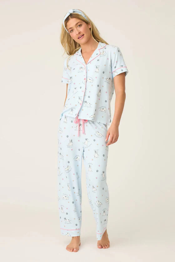 PJ Salvage Paws and Breathe PJ Set Blue Mist