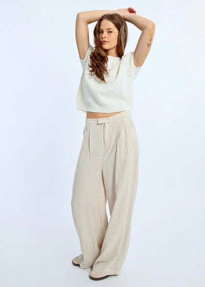 Molly Bracken Essential Linen Trousers Beige