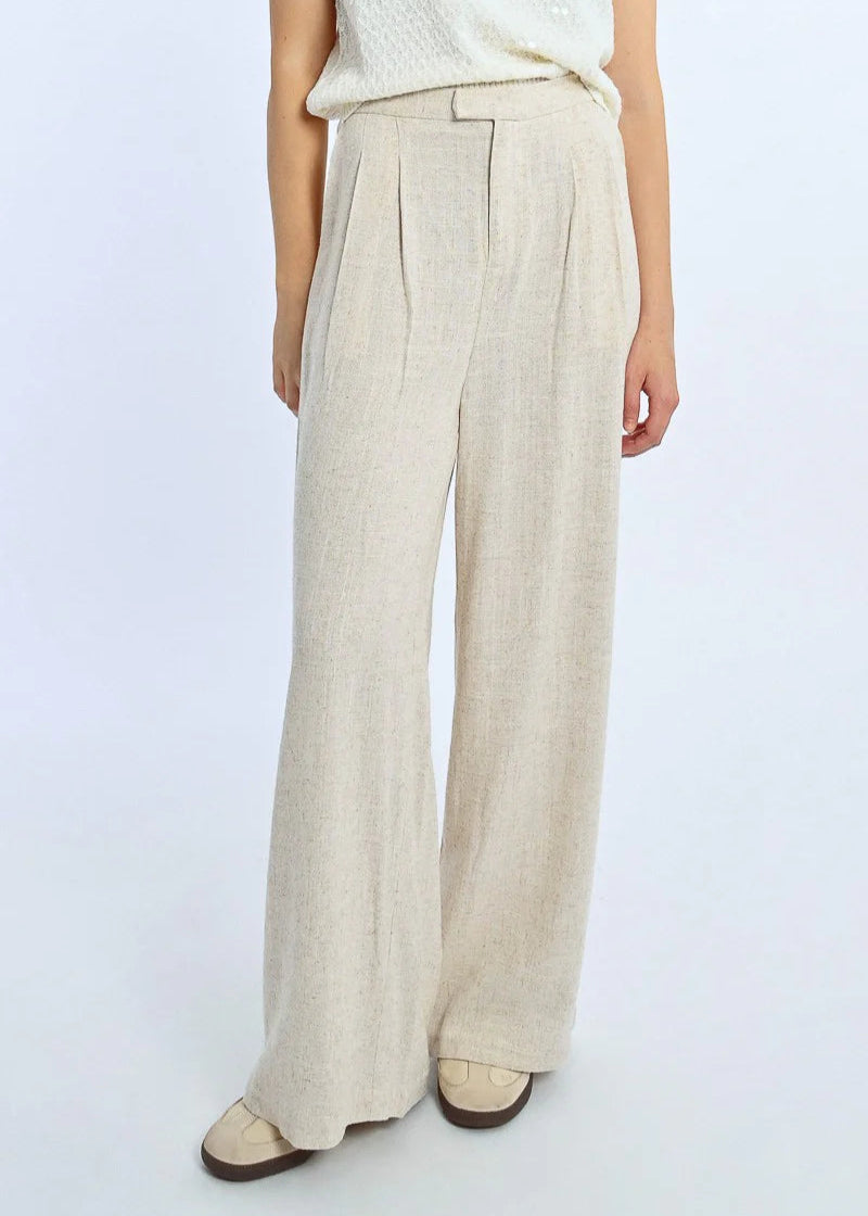 Molly Bracken Essential Linen Trousers Beige