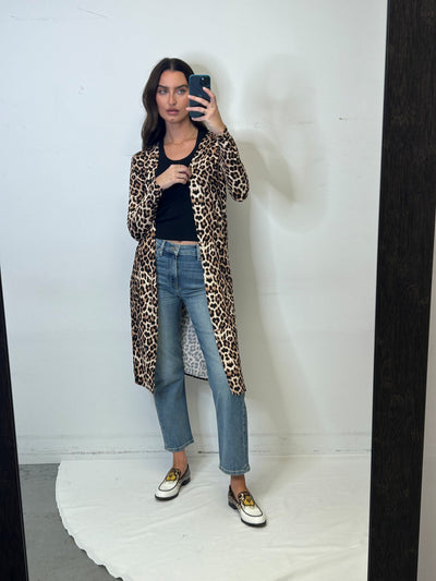 The Pink Door Leopard Knit Duster