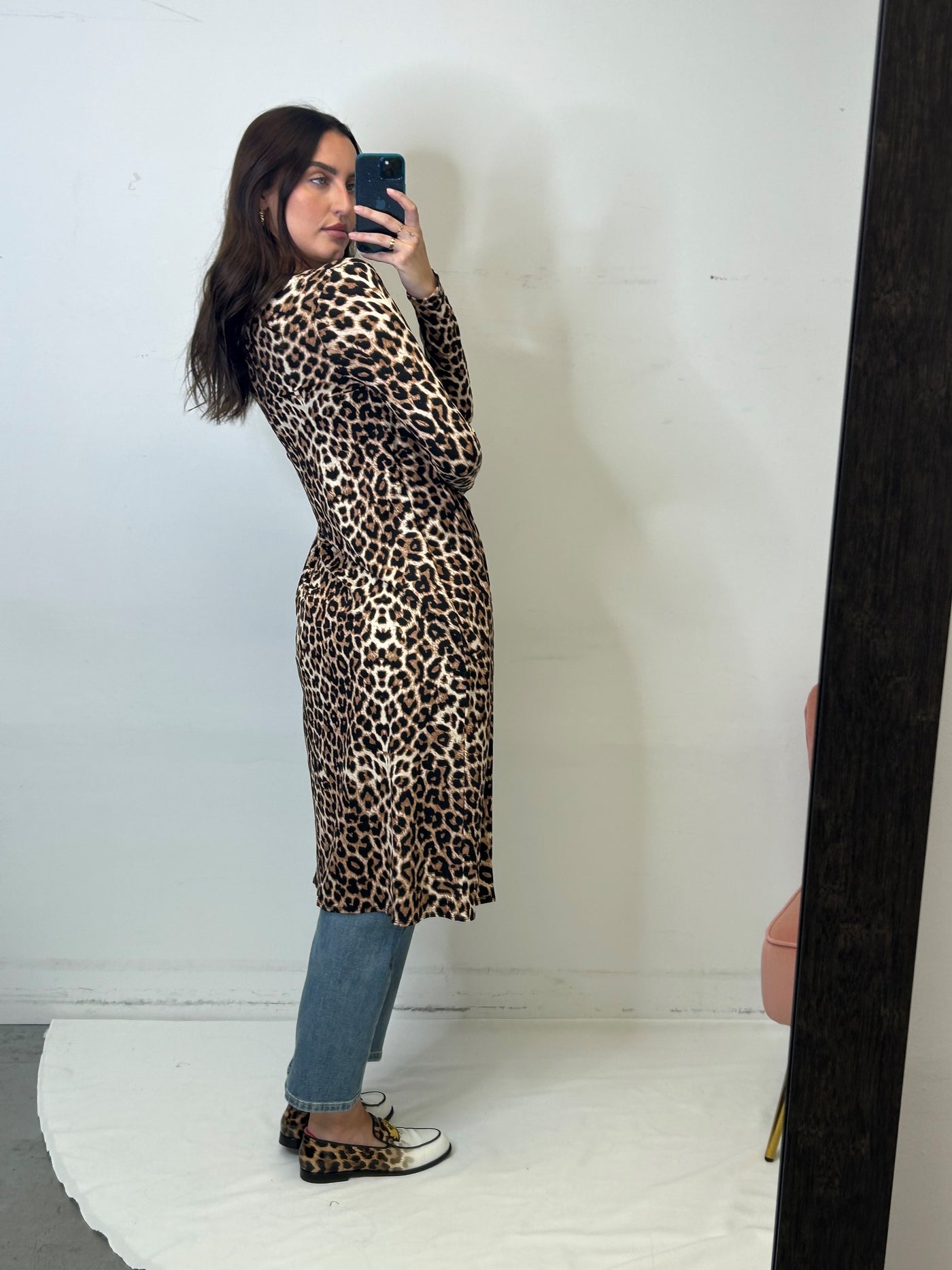 The Pink Door Leopard Knit Duster