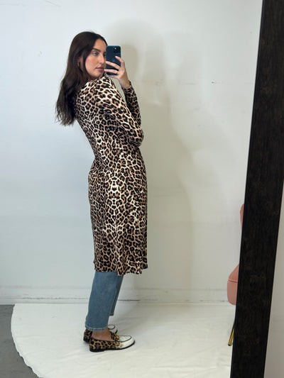 The Pink Door Leopard Knit Duster