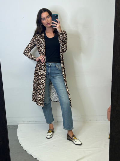 The Pink Door Leopard Knit Duster