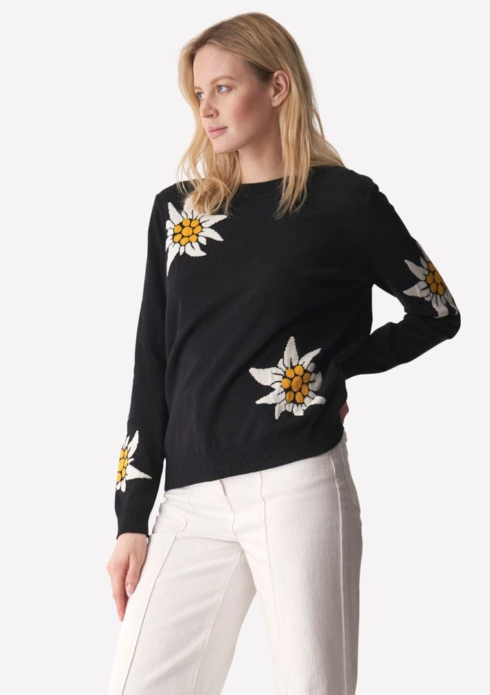 WISPR Paloma Flower Petal Sweater - Black/Yellow