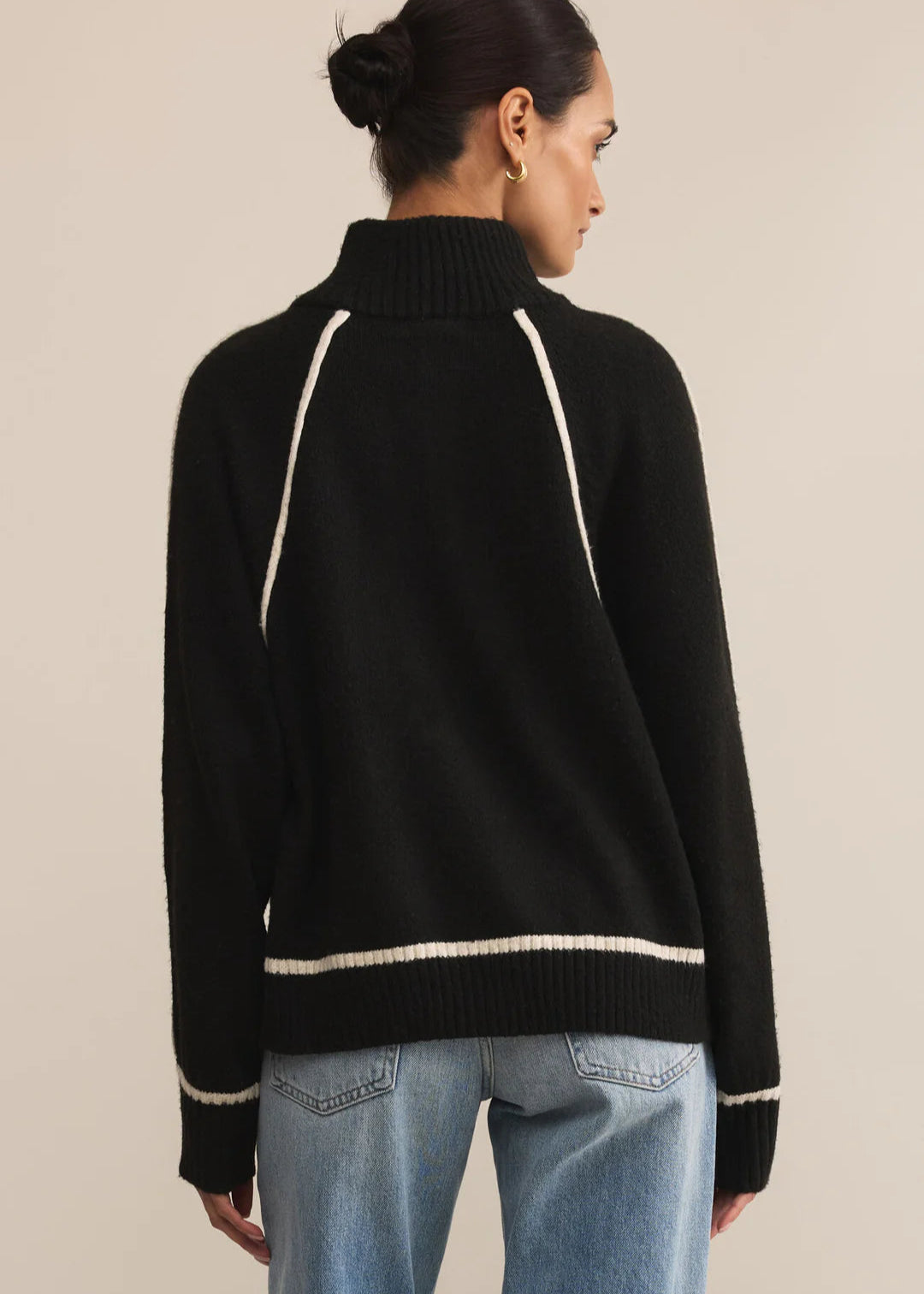 Z Supply Alps Half Zip Sweater Black