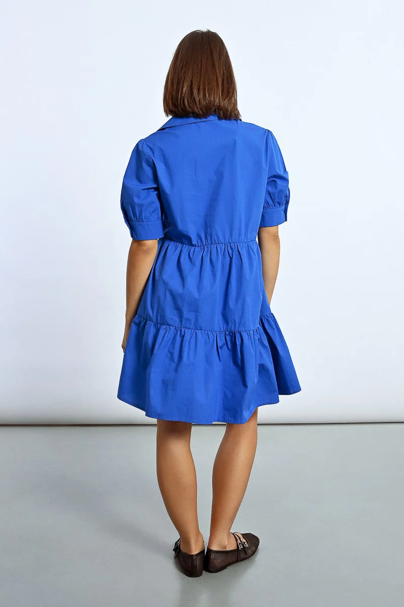 Molly Bracken Cotton Dress Royal Blue