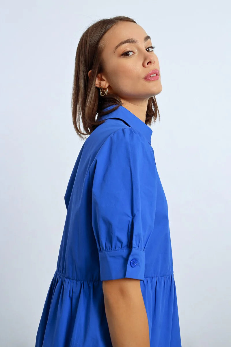 Molly Bracken Cotton Dress Royal Blue