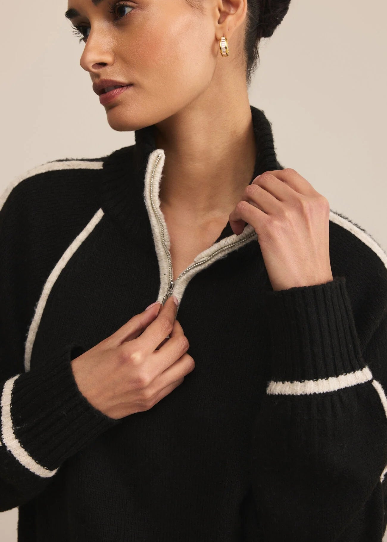 Z Supply Alps Half Zip Sweater Black