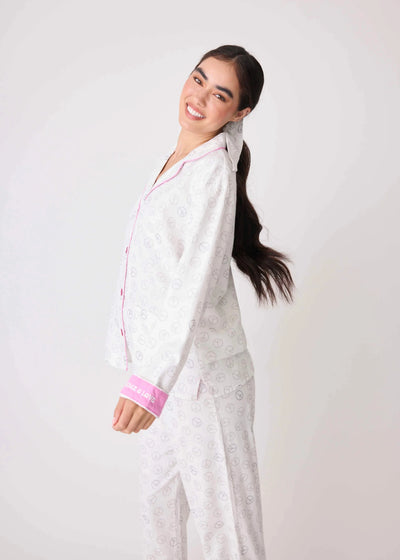 Pj Salvage Flannels Pj Set Ivory Peace & Love