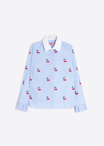 Vilagallo Alba Emb Cherry Shirt Blue
