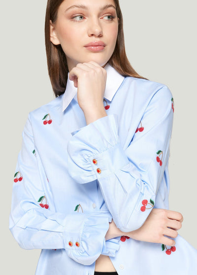 Vilagallo Alba Emb Cherry Shirt Blue