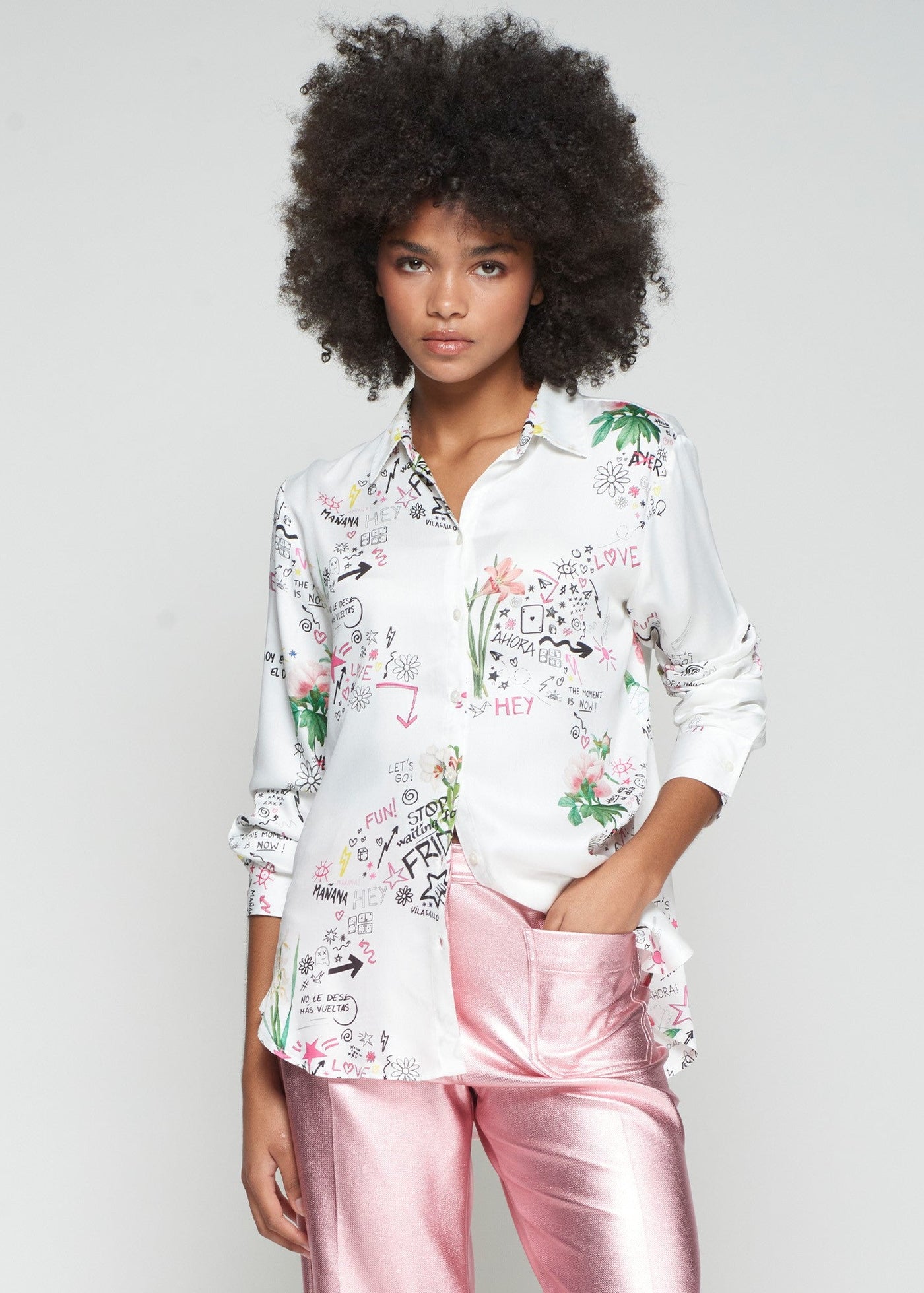 Vilagallo Gaby Graffiti Floral Shirt