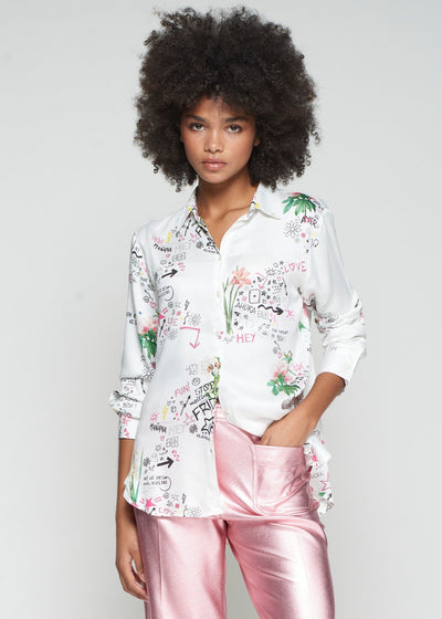Vilagallo Gaby Graffiti Floral Shirt