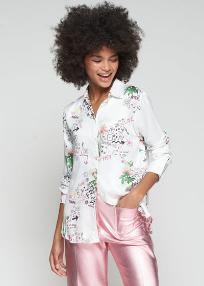 Vilagallo Gaby Graffiti Floral Shirt