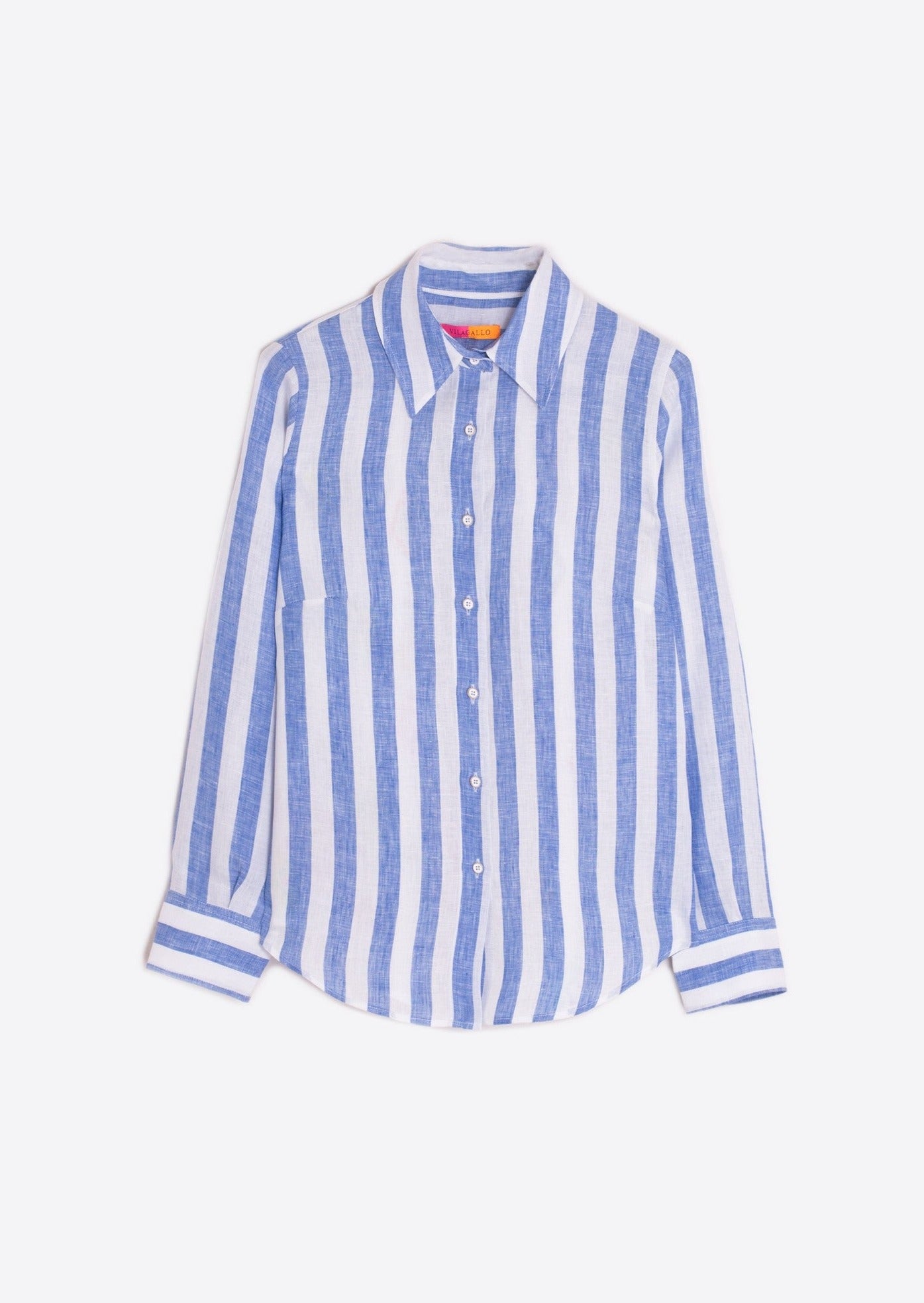 Vilagallo Mafalda Striped Linen Shirt