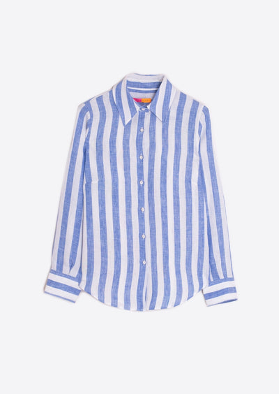 Vilagallo Mafalda Striped Linen Shirt