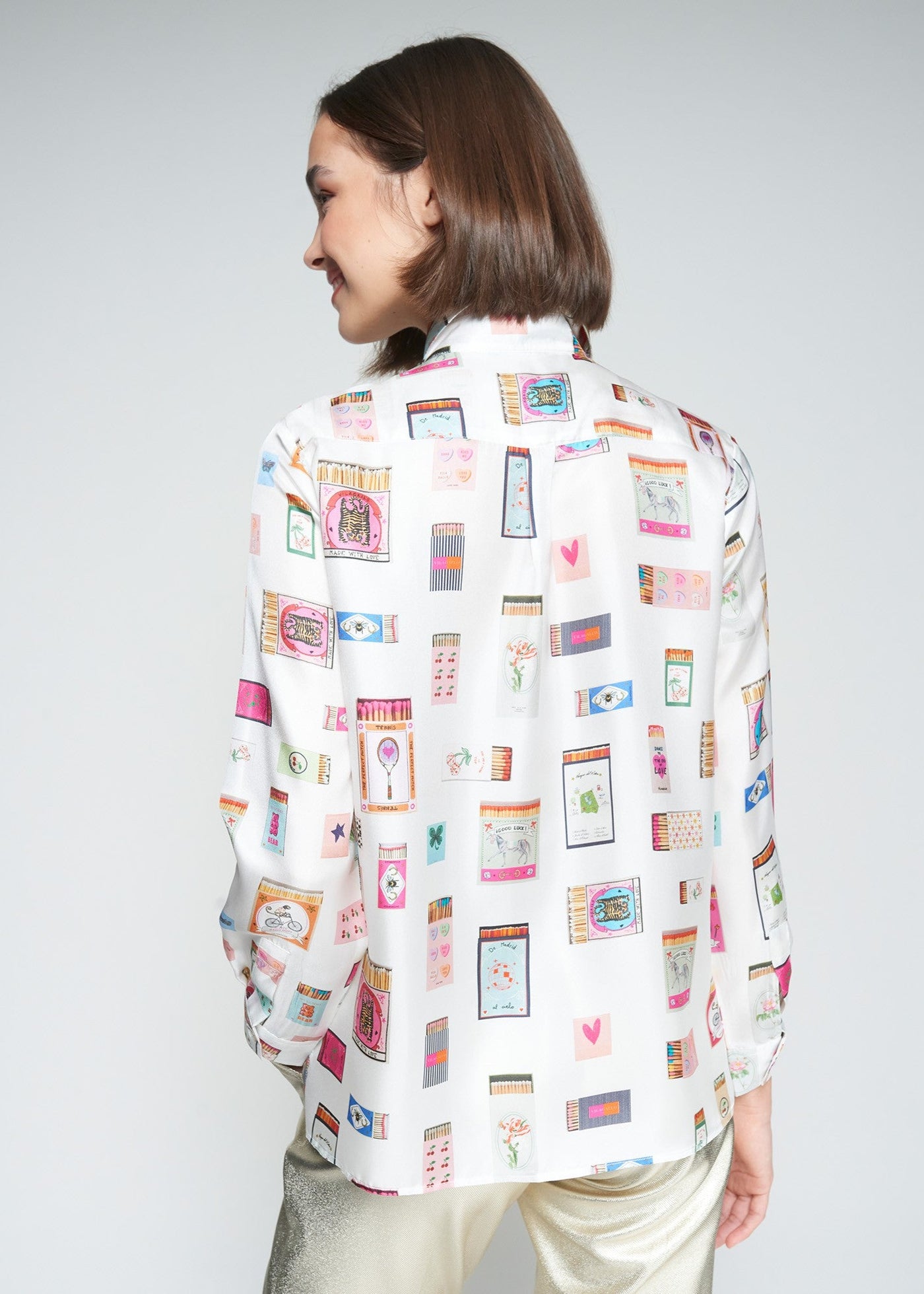 Vilagallo Tea Matchbox Print Shirt