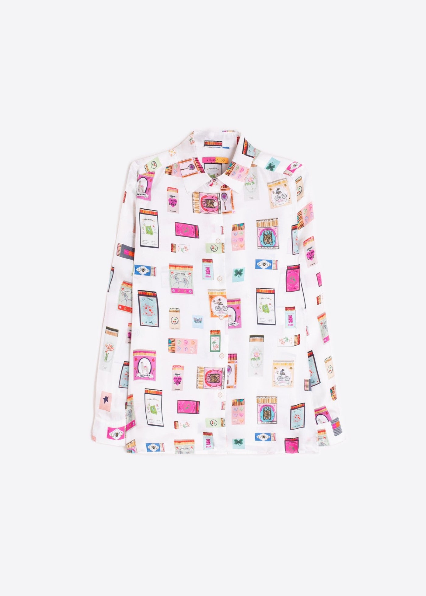 Vilagallo Tea Matchbox Print Shirt